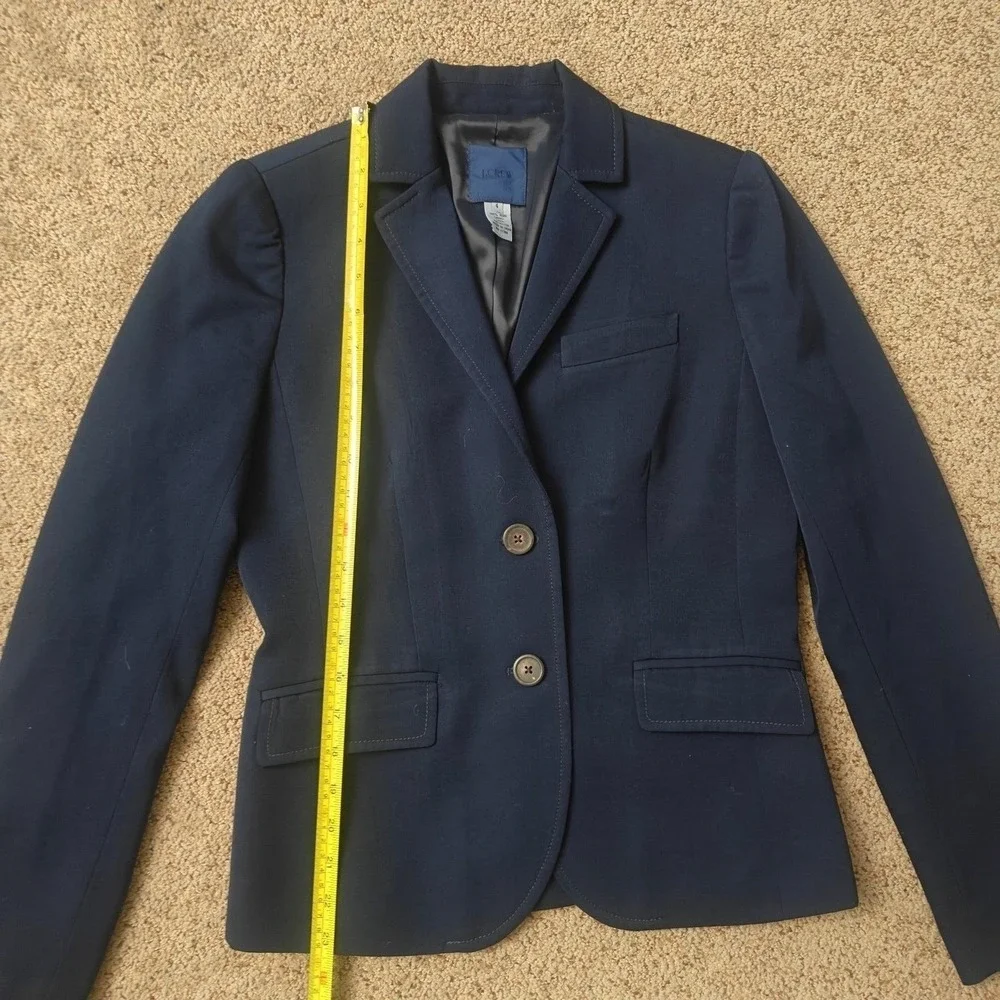 J.Crew Blazer Womens 4 Navy Tailored‎ Wool 2Button NotchedLapel SingleBreasted